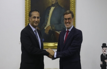 Ambassador Abhishek Singh had a meeting with the new Foreign Minister of Venezuela H.E. Felix Plasencia